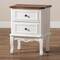 Baxton Studio Darlene White and Cherry Brown Finished Wood 2-Drawer Nightstand 165-10696 - alternate 6